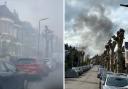 The air was filled with thick black smoke after the fire on Newick Road, Clapton