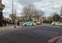 Emergency services blocked off roads in Clapton after the fire