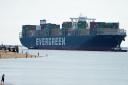 The container ship Ever Given arrived at Felixstowe after blocking the Suez Canal