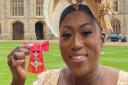 Yvonne Lawson at Windsor Castle after receiving her MBE