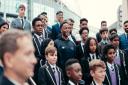 Raheem Sterling unveiled his foundation at his former school, Wembley's Ark Elvin Academy, this afternoon (November 16)
