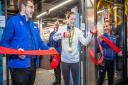 Team GB Hockey hero Helen Richardson-Walsh opening the new Aldi store in Dalston.
