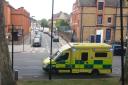 An ambulance in South Hackney after a dog bit a young child. Picture: Laurie Churchman