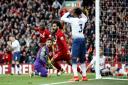 Tottenham Hotspur's Toby Alderweireld scores an own goal against Liverpool (pic: Martin Rickett/PA)