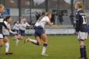 Tottenham Hotspur Ladies forward Rianna Dean celebrates her late winner at Millwall Lionesses (pic: Wu's Photography).