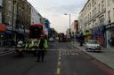 The scene in Kingsland Road after the crash. Picture: David Peat