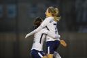 Tottenham Hotspur Ladies forward Sarah Wiltshire celebrates after finding the net (pic: wusphotography.com).