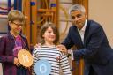 Mayor of London Sadiq Khan joins pupils during a presentation as he launches the first of 50 'air quality audits' at Prior Weston Primary School. Picture: Dominic Lipinski/PA Wire