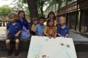 Children from Highbury Quadrant school with their plans for a new playground