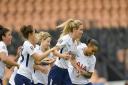 Wendy Martin is congratulated after scoring one of her two goals for Spurs Ladies against London Bees (pic: wusphotography.com)