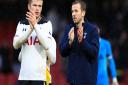 Tottenham Hotspur's Eric Dier (left) and Harry Kane applaud the fans after their 4-1 win at Watford