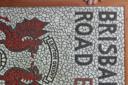 \'Mosaic man\' James Johnson James Johnson with his Brisbane Road E10 masterpiece. Picture: Melvyn Chambers