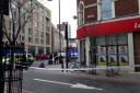 Police taped off Kingsland High Street after the attack. Picture: Ramzy Alwakeel