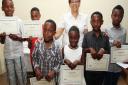 Cllr Brenda Fraser,centre with Hackney youngster who received a Certificate of Achievemen at thet VITAL EET awards