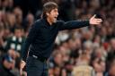 Tottenham Hotspur manager Antonio Conte gestures on the touchline during the Champions League  match against Eintracht Frankfurt