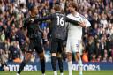 Tempers flare between Arsenal\'s Gabriel (left) and Leeds United\'s Patrick Bamford during the Premier League match at Elland Road