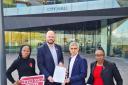 Mayor of Hackney, Philip Glanville, presented a letter to Mayor Sadiq Khan about bus cuts November 11, joined by London Assembly member for Hackney, Islington and Waltham Forest, Cllr Sem Moema and the Deputy Mayor of Hackney, Anntoinette Bramble