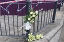 Flowers laid in Hackney Wick for Trei Daley, who died after suffering stab injuries early on February 11