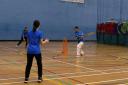 Youngsters in action at the London Youth Games indoor cricket competition