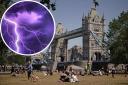 Hour-by-hour London weekend weather forecast with heatwave and thunderstorms