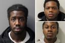 Nathan Mohalland (Left), Justin Popoola (Top right) and Daniel Boakye (Bottom right) were among the four jailed
