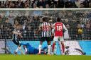 Anthony Gordon scores Newcastle's controversial winner against Arsenal