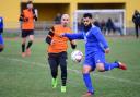 Action from the Essex Senior League derby between Tower Hamlets (orange) and Sporting Bengal United (blue) last season (pic: Tim Edwards).