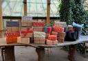 Shoeboxes filled with donations during last year's Akka appeal