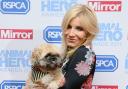 Michelle Collins and Humphrey attending The Animal Hero Awards held at Grosvenor House Hotel in 2017. Picture: Ian West/PA Wire
