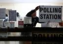 A polling station is set-up as voters go to the polls. Photograph: Gareth Fuller/PA Wire.