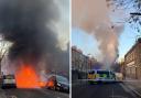 Firefighters tackled a bus on fire in Hackney
