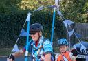 A Calne grandfather and his four grandchildren cycled 60 miles on a homemade tandem to raise money for rescued animals