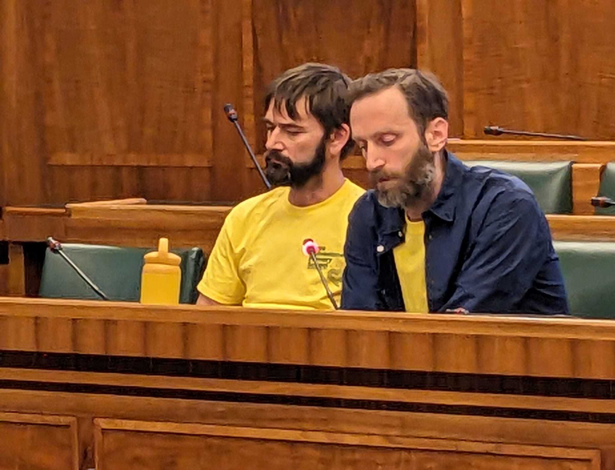 Chris Davis & Mike Cooter from Save Colvestone, speaking at Hackney Councils children & young peoples scrutiny commission. Photo: Julia Gregory