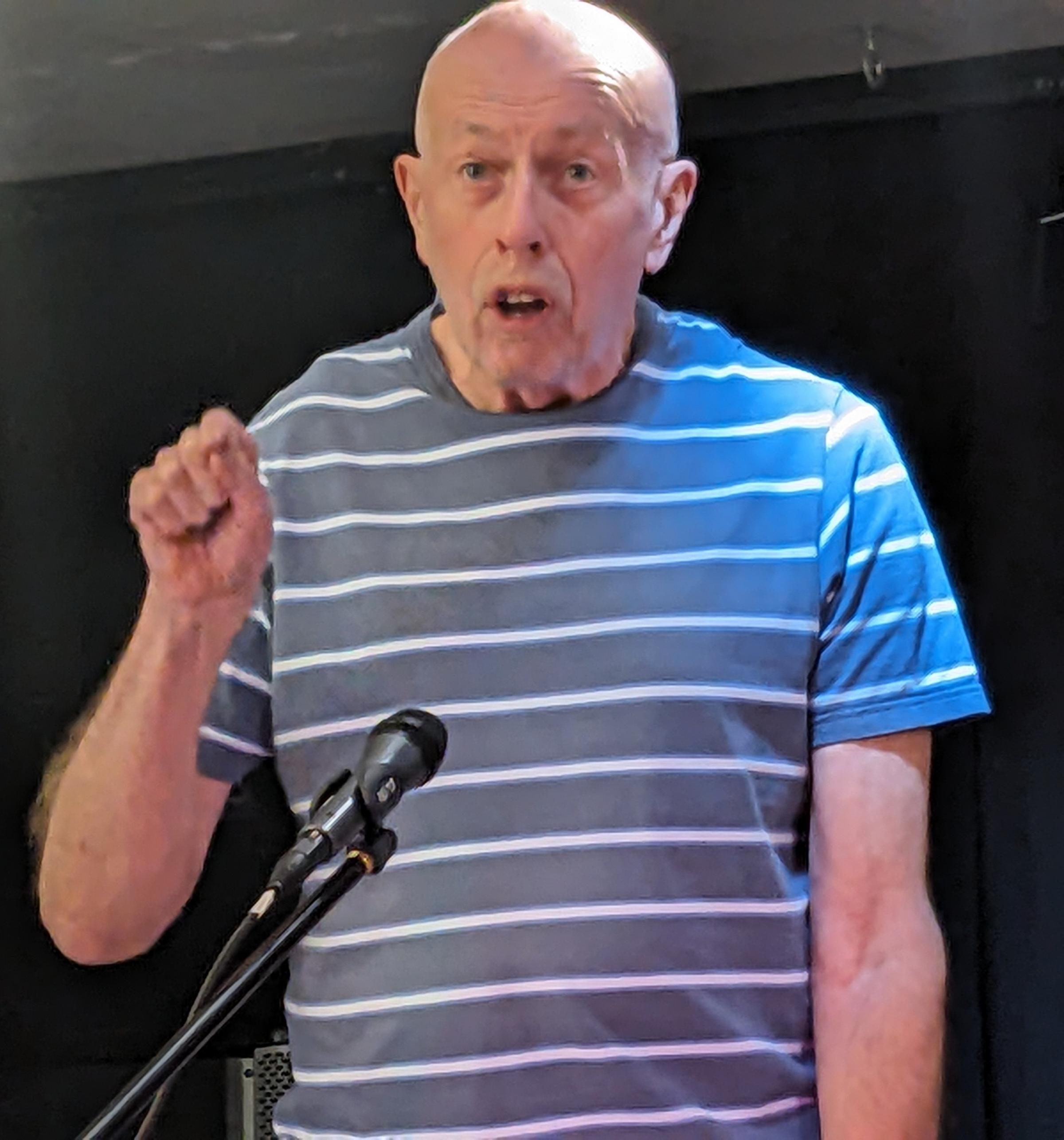 Brian Debus, standing in for Trade Unionist and Socialist Coaltion candidate at mayoral hustings. Pic Julia Gregory, free for use by partners of BBC news wire service