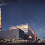 A computer-generated image of the Edmonton incinerator