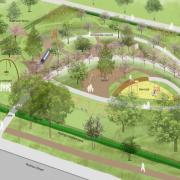 An artist's rendering shows what the new playground at Shoreditch Park will look like