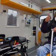 Andrew was the first patient on an ERS medical electric ambulance