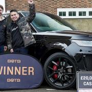 Hackney BOTB winner Reynaldo Mendoza with presenter Christian Williams and his dream come true car