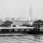 ‘A Misty Dawn on the Hudson.’ This was taken at 6:30 am, 1954 from the forward deck of RMS Queen Elizabeth as the ship cruised up river to berth at Cunard Pier 90 at West 51St and 12th Av New York.