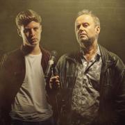 Dave Perry as Josh and Patrick Brennan as Phil in Broken Lad at Arcola Outside