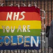A banner in support of the NHS. Photograph: Victoria Jones/PA.