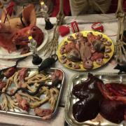 Real eyeballs, goats\' and pigs\' heads and trotters in the demon butcher\'s kitchen at Shackles Haunted House. Picture Jessica Phillips