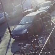 A still shows cars driving over the pavement in Oldhill Street. Picture: Hackney Council
