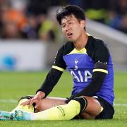 Tottenham Hotspur\'s Son Heung-min reacts during the Premier League match at Brighton