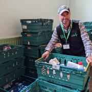 Hackney Food Bank volunteer Edward Smerdon at the Dalston distribution centre. Photo: Julia Gregory/LDRS