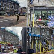 A building partially collapsed on the A10 High Street in Stoke Newington this morning
