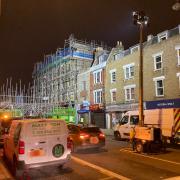A building partially collapsed in Stoke Newington High Street on Friday, January 27