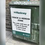 A poster appears to show Hackney Council promoting a 'crack and heroin zone' - but this has no association with the council