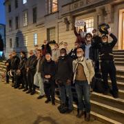 Motorcyclists protested at Hackney Town Hall yesterday evening (September 27)