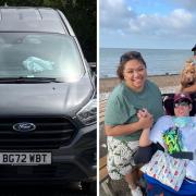 A specially-modified grey Ford Transit Custom van used by Elijah Cariazo (middle, right picture) has been stolen